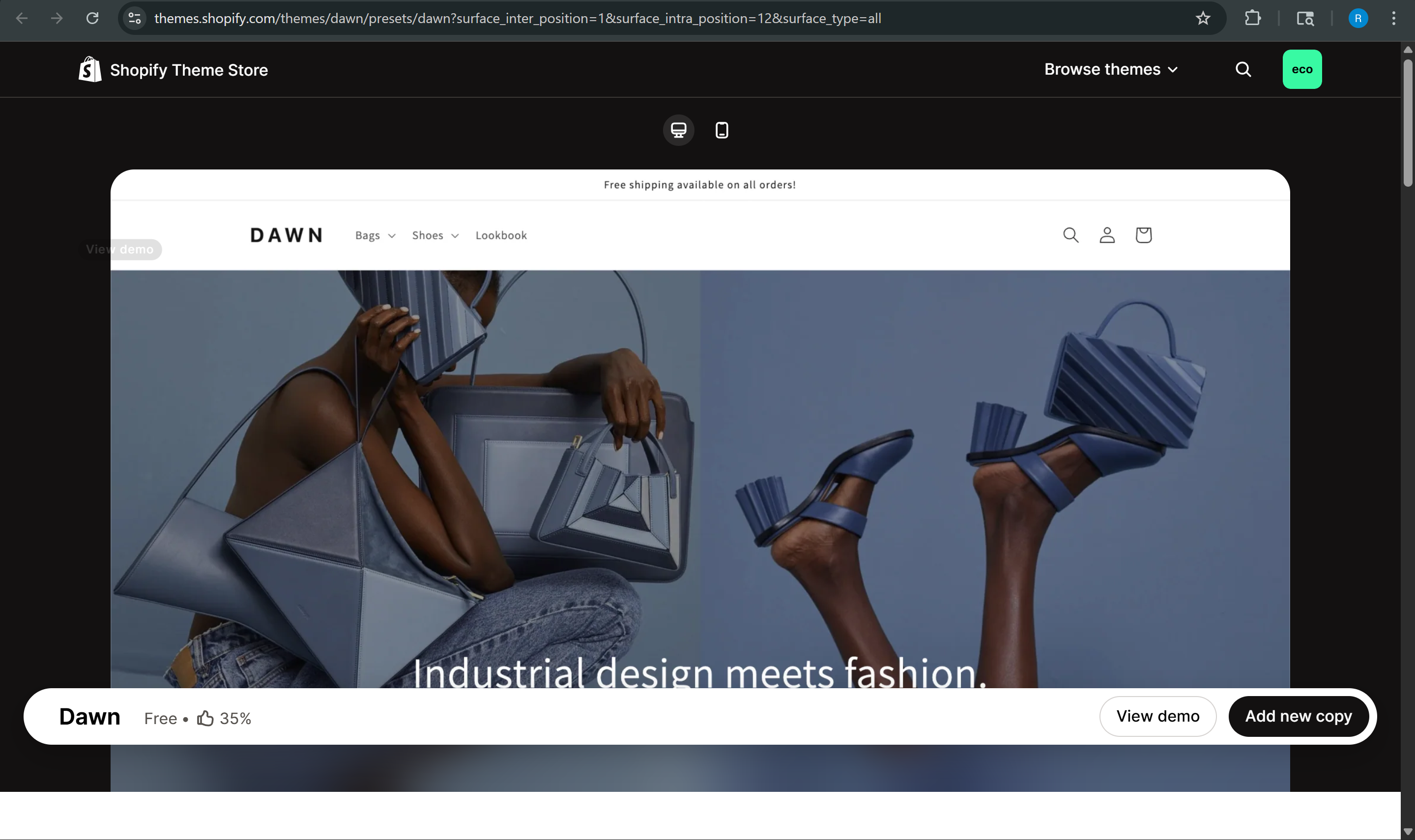 Dawn theme — Add new copy button